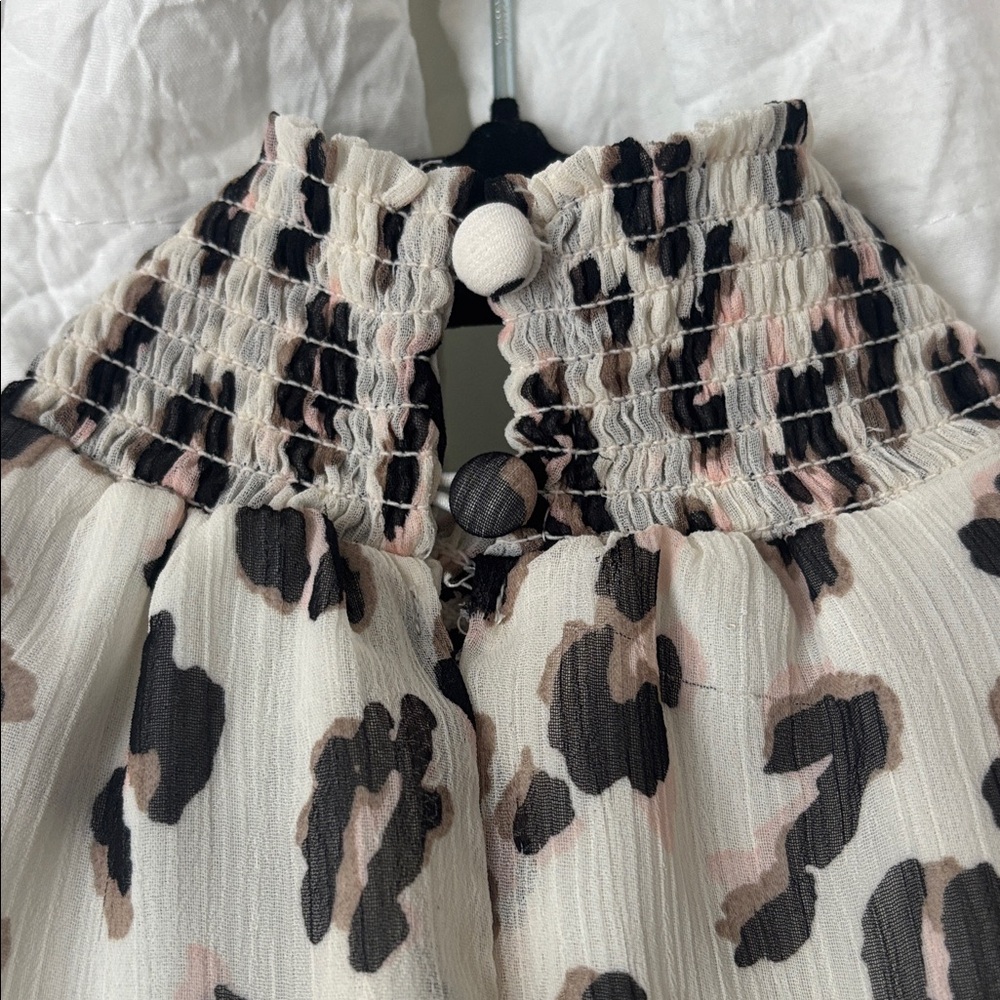 Express Leopard Print Ruffle Mini Dress - Picture 3 of 8
